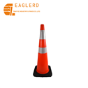 90cm Height Reflective Flexible PVC Traffic Cone with Black Base