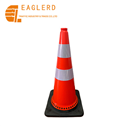 75cm black base Roadway Safety Flexible Soft PVC Traffic Cone