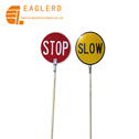 Traffic warning stop or slow sign for road safety