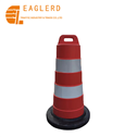 Red reflective traffic barrel traffic drum with rubber base