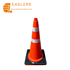 70cm PE traffic cone with rubber weighting block